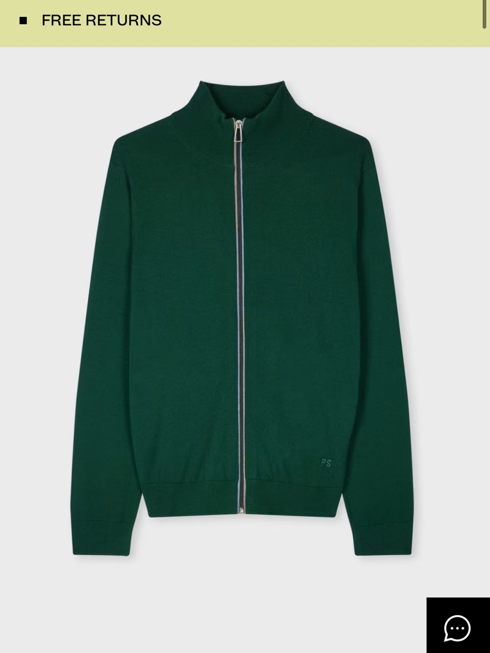 Paul Smith Dark Green Full-ZipCardigan men’s